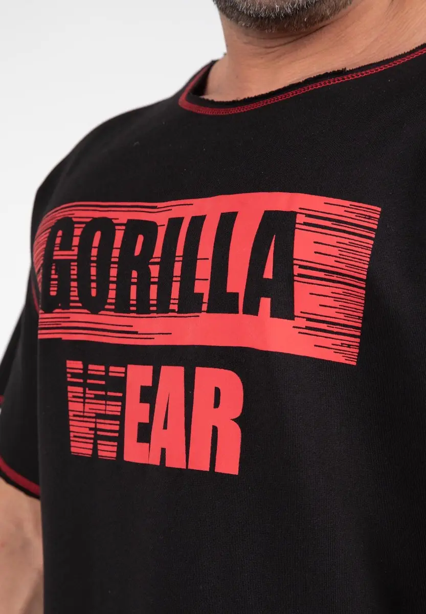 Gorilla Wear Wallace Workout Top - Zwart/Rood L/XL