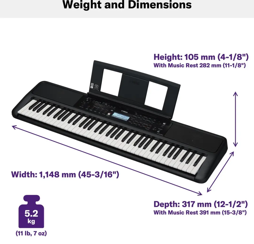 Yamaha PSR-EW320 Keyboard - 76 Toetsen - Zwart