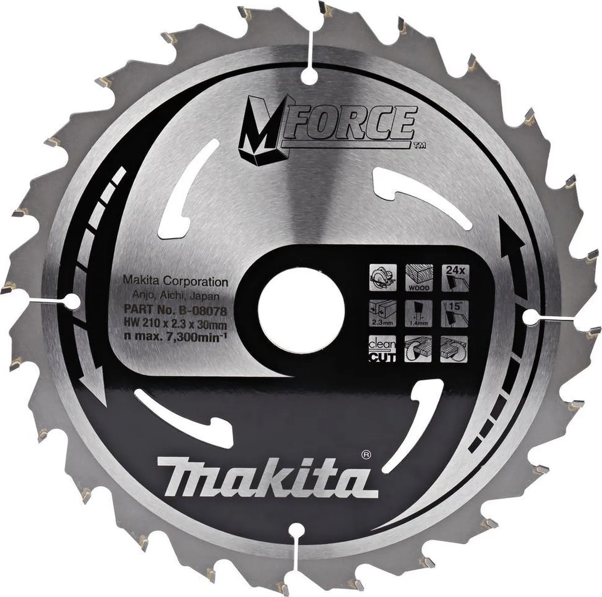 Makita Mforce Cirkelzaagblad B-08078 - Ø210mm 24T