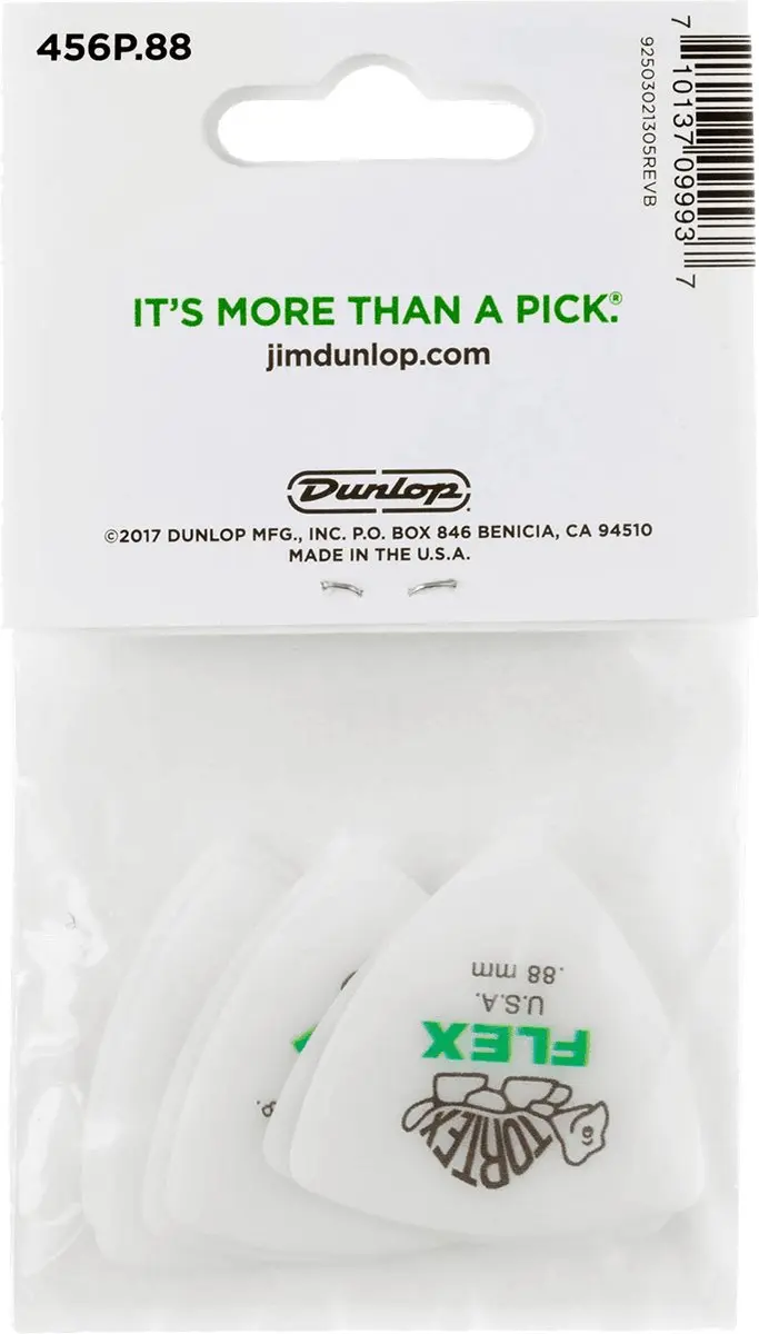 Dunlop Flex Triangle Plectrum 0.88mm - Groen - 6 Stuks