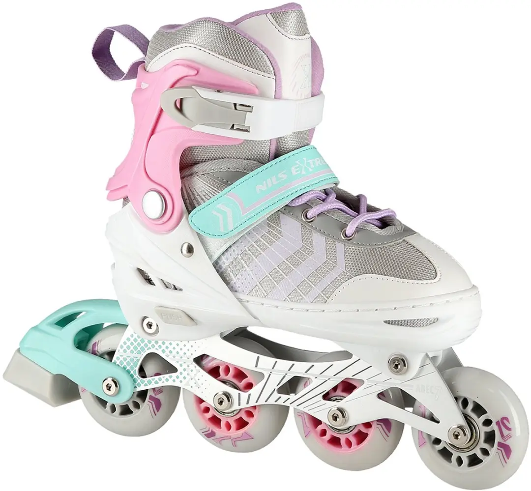 Nils Extreme 4-in-1 Skeelers/Rolschaatsen Meisjes - Maat 29-33 - Roze/Wit