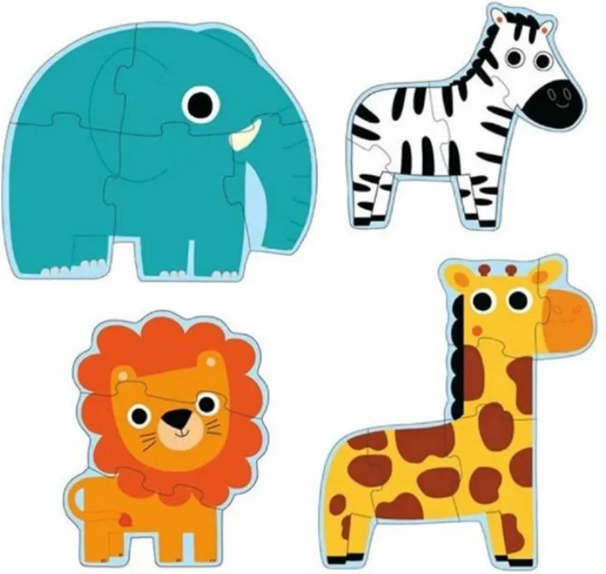 Djeco Puzzel Diertjes uit de Zoo - 4 Legpuzzels Multicolor - afbeelding 6 van 6