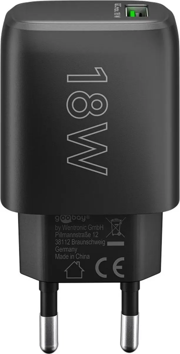 Goobay 61671 Universele AC Sneloplader 18W - Zwart