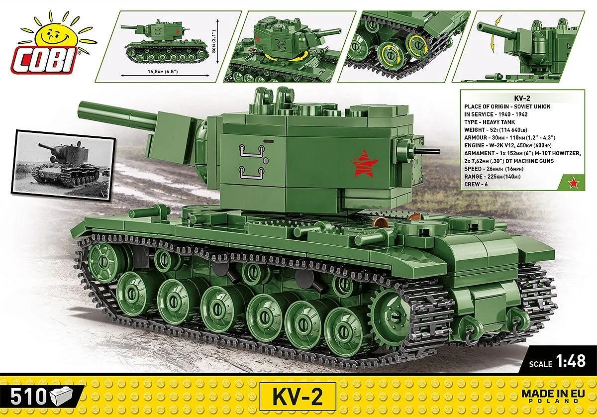 Cobi KV-2 - COBI-2731 Bouwset 510 Stukken - Meerkleurig