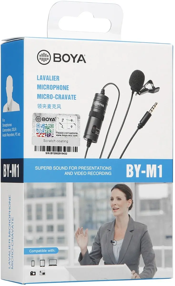 Boya BY-M1 Lavalier Microfoon - Zwart - afbeelding 6 van 6