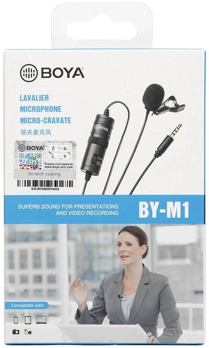 Boya BY-M1 Lavalier Microfoon - Zwart