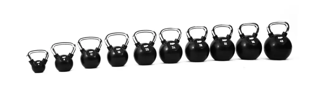 Muscle Power Rubberen Kettlebell 28 kg - Zwart