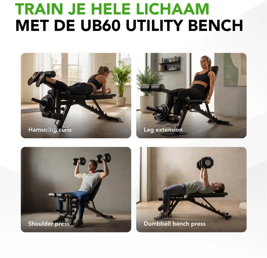 Tunturi UB60 Verstelbare Halterbank - 200kg - Zwart