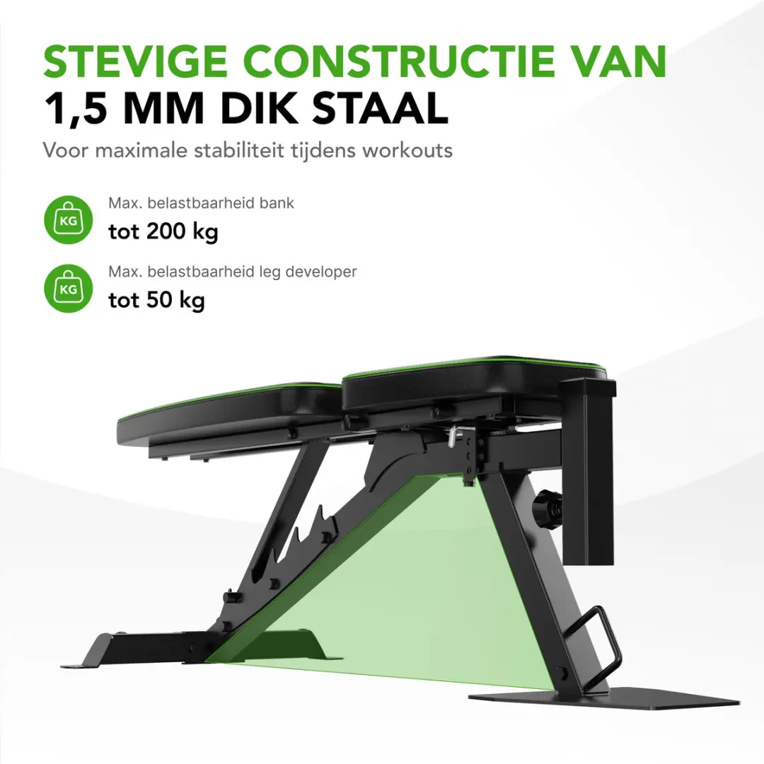 Tunturi UB60 Verstelbare Halterbank - 200kg - Zwart