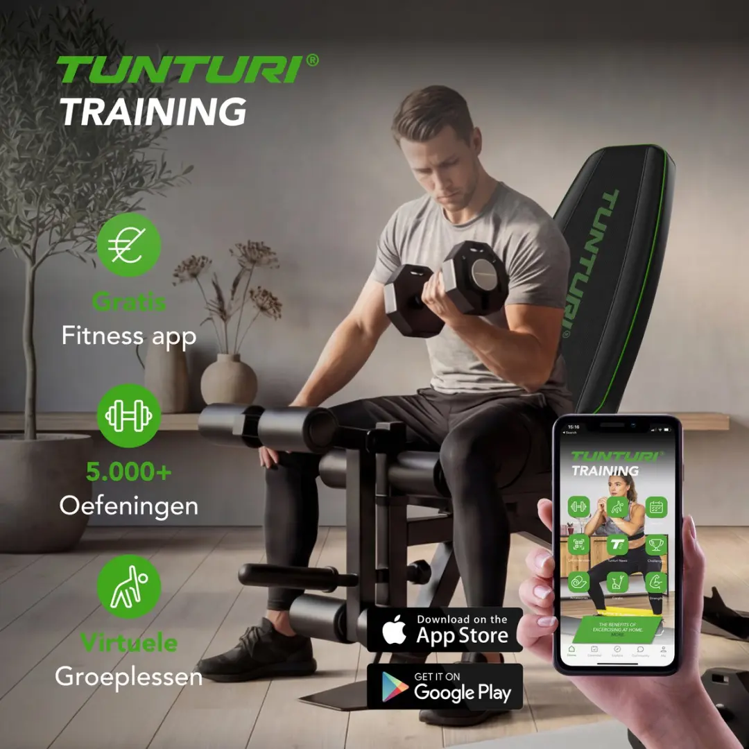 Tunturi UB60 Verstelbare Halterbank - 200kg - Zwart