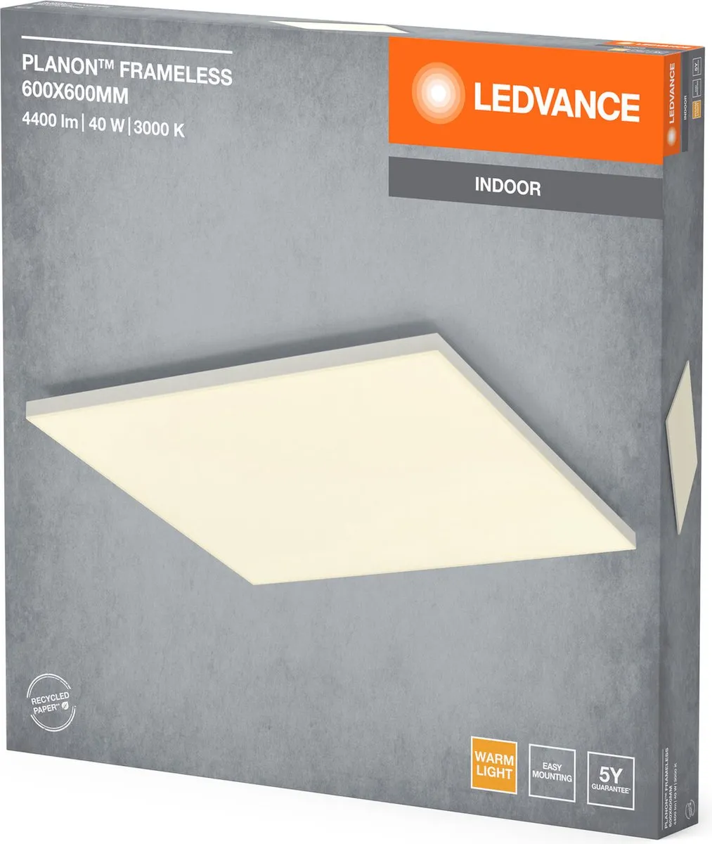 LEDVANCE Planon Frameloze Plafondlamp 40W 600x600mm - Warm Wit