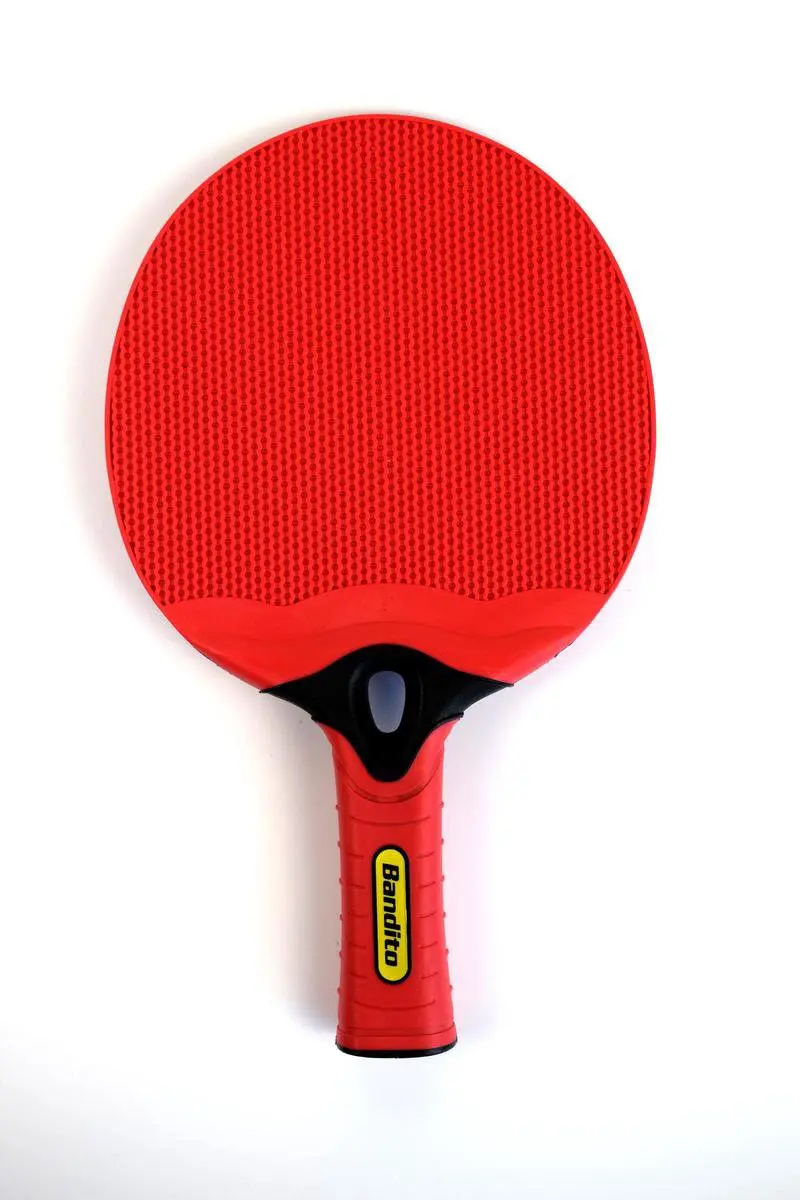 Bandito Outdoor Tafeltennisset - 2 bats + 3 ballen - Rood/Blauw