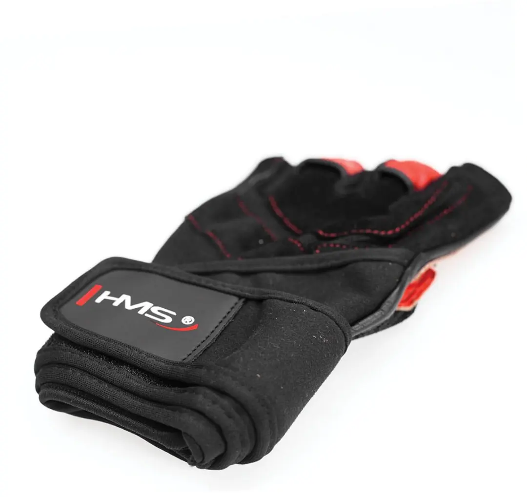 HMS RST01 Sporthandschoenen - Leer M - Zwart/Rood