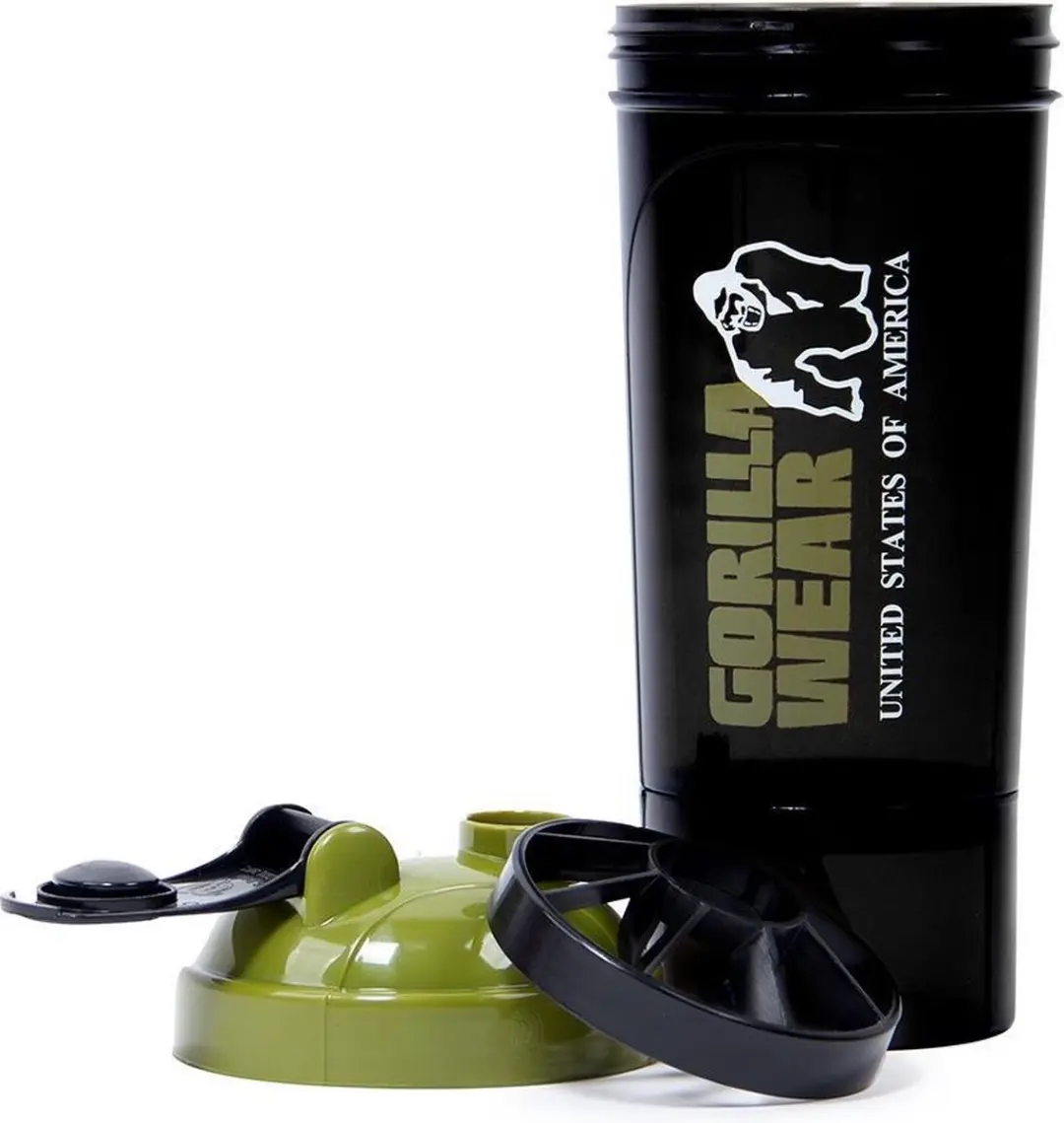 Gorilla Wear Shaker 500ml - Zwart/Legergroen