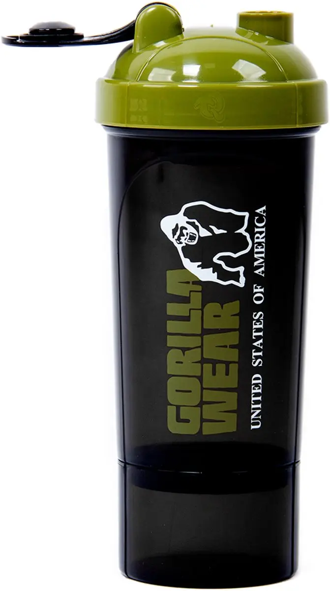 Gorilla Wear Shaker 500ml - Zwart/Legergroen