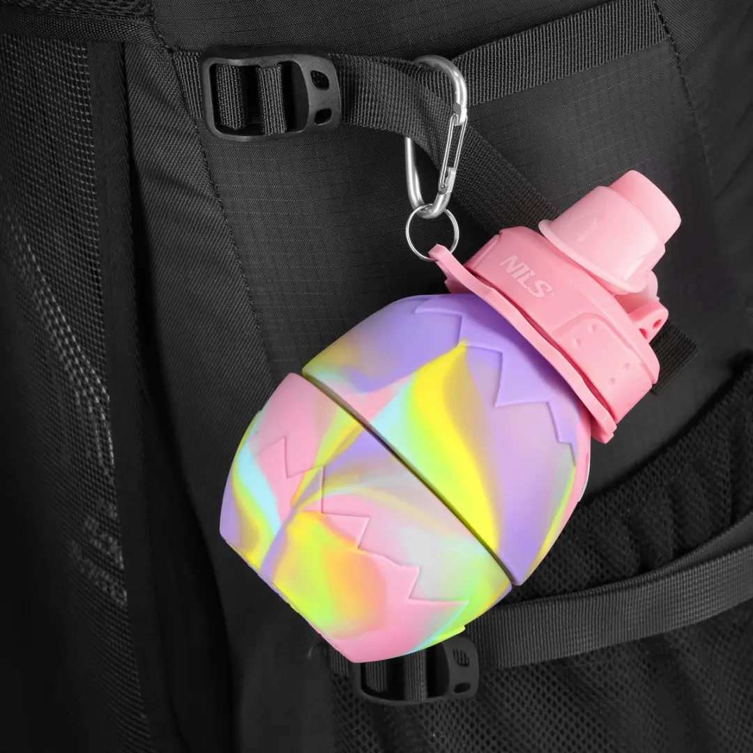 Nils NC4102 Siliconen Opvouwbare Bidon 700ml - Roze