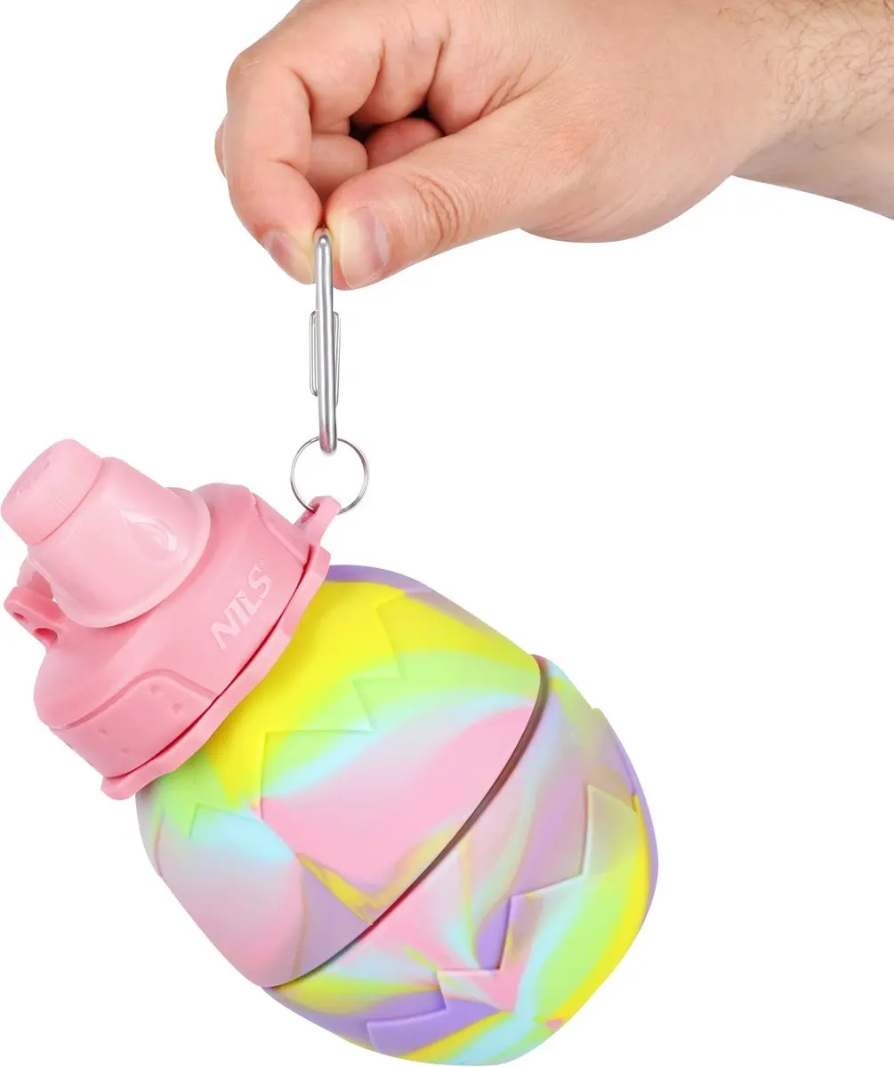 Nils NC4102 Siliconen Opvouwbare Bidon 700ml - Roze