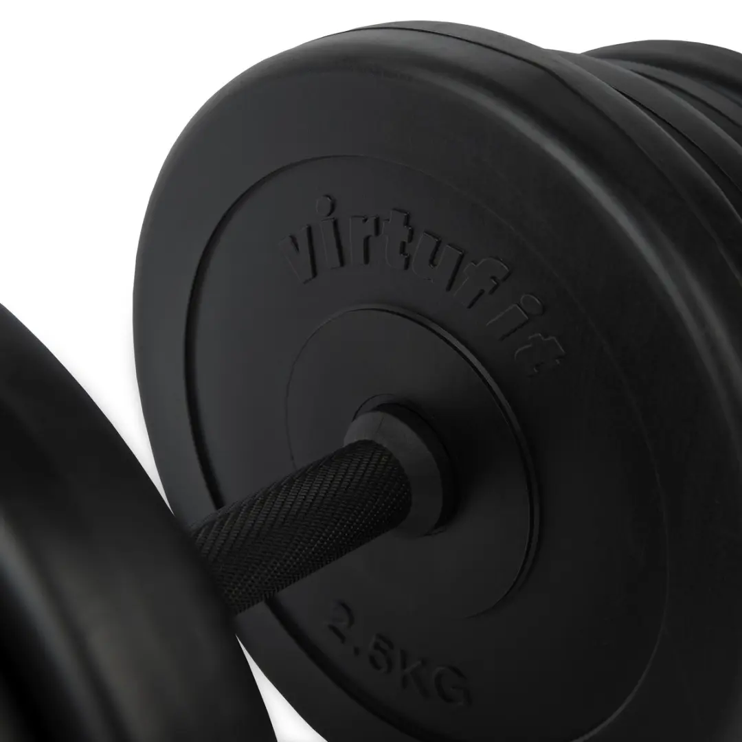 Virtufit Verstelbare Dumbbellset 30kg - 2-in-1 - Zwart - afbeelding 6 van 6