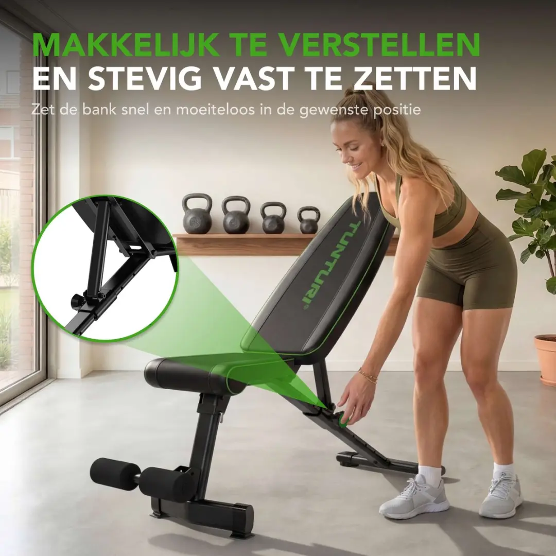 Tunturi UB20 Verstelbare Fitnessbank - Zwart