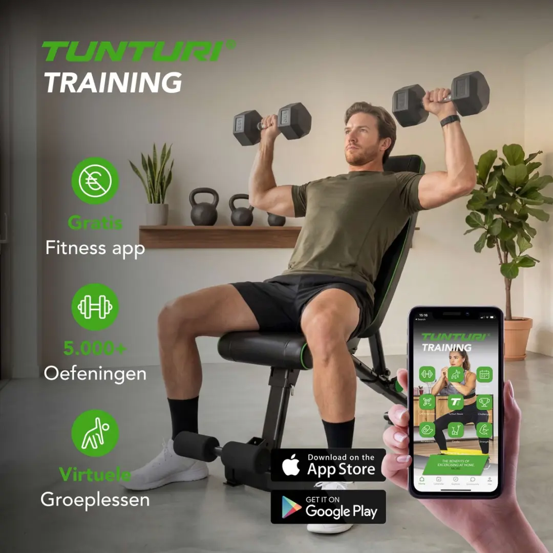 Tunturi UB20 Verstelbare Fitnessbank - Zwart