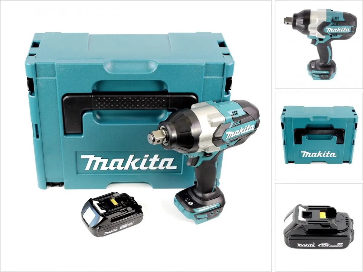 Makita DTW1001Y1J Slagmoersleutel - 1050Nm - 3/4" - Koolborstelloos - afbeelding 2 van 6