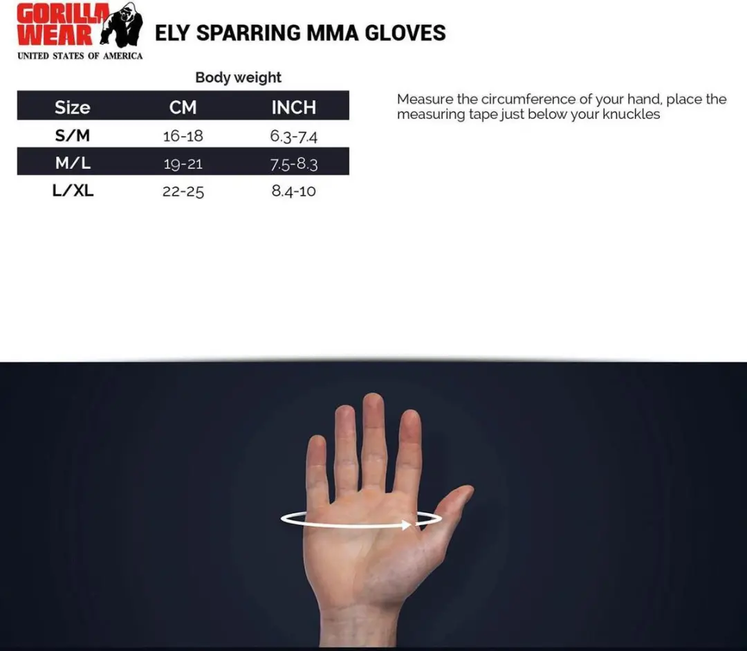 Gorilla Wear Ely MMA Bokshandschoenen M/L - Zwart/Wit