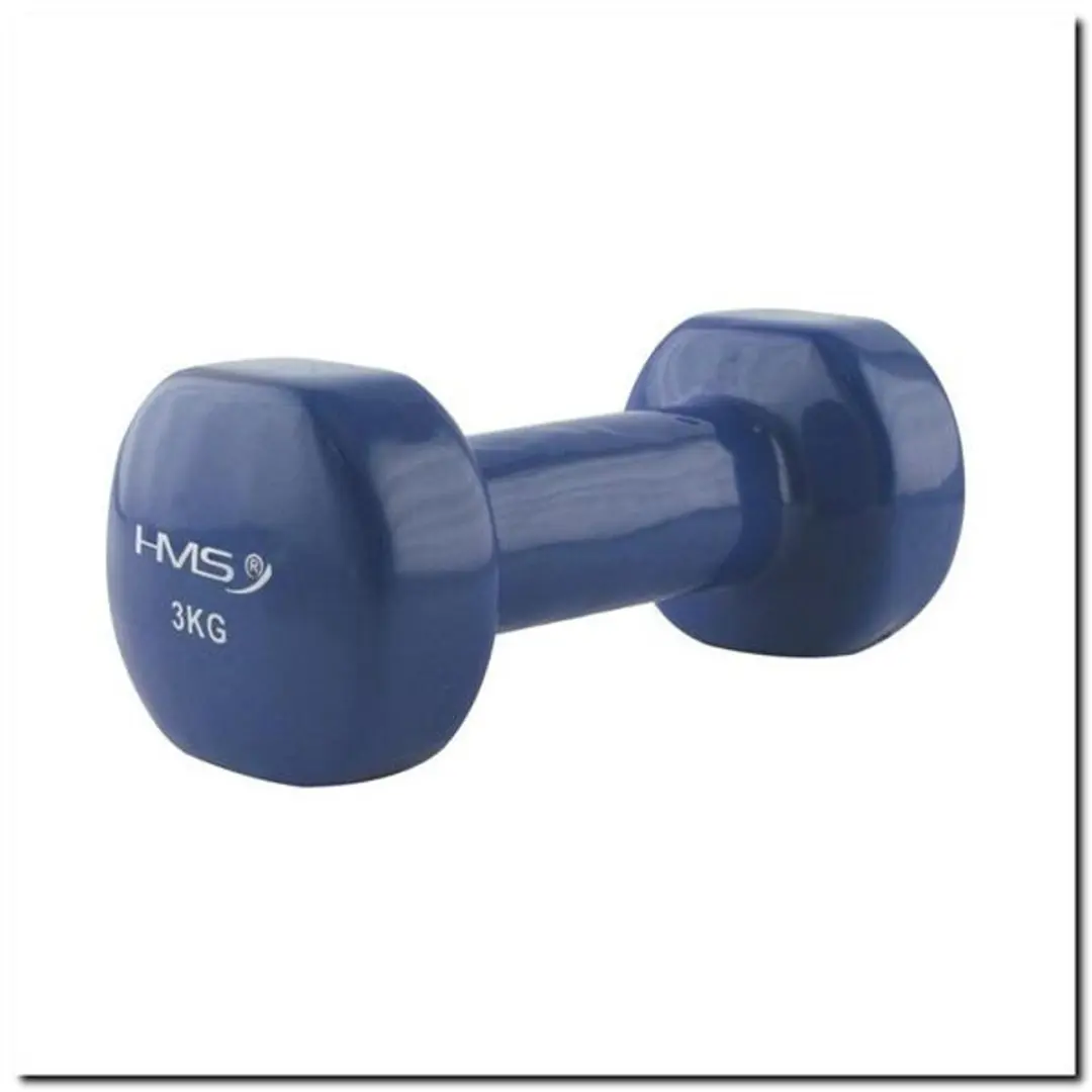 HMS Gietijzeren Dumbbell 3 kg - Blauw - afbeelding 6 van 6