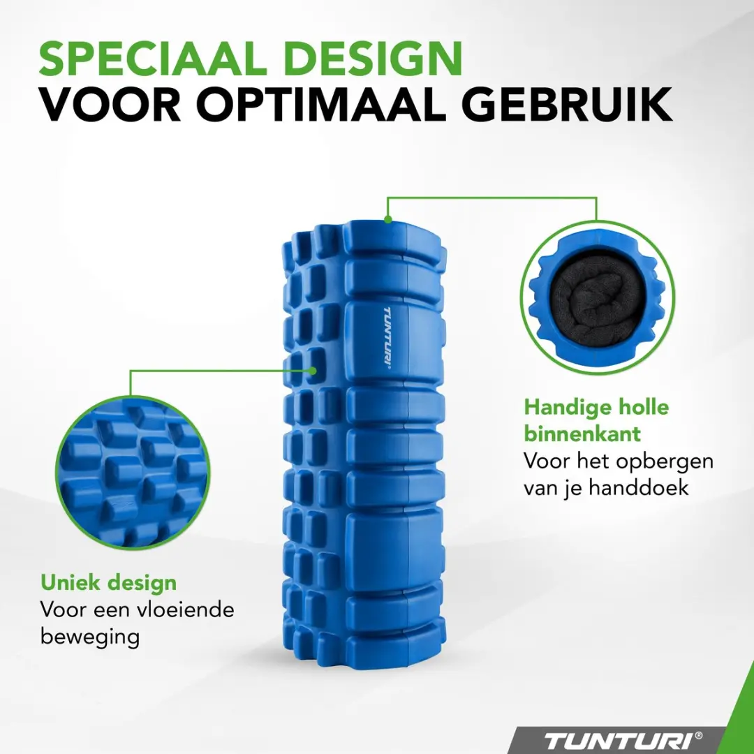 Tunturi Yoga Grid Foam Roller 33cm - Blauw