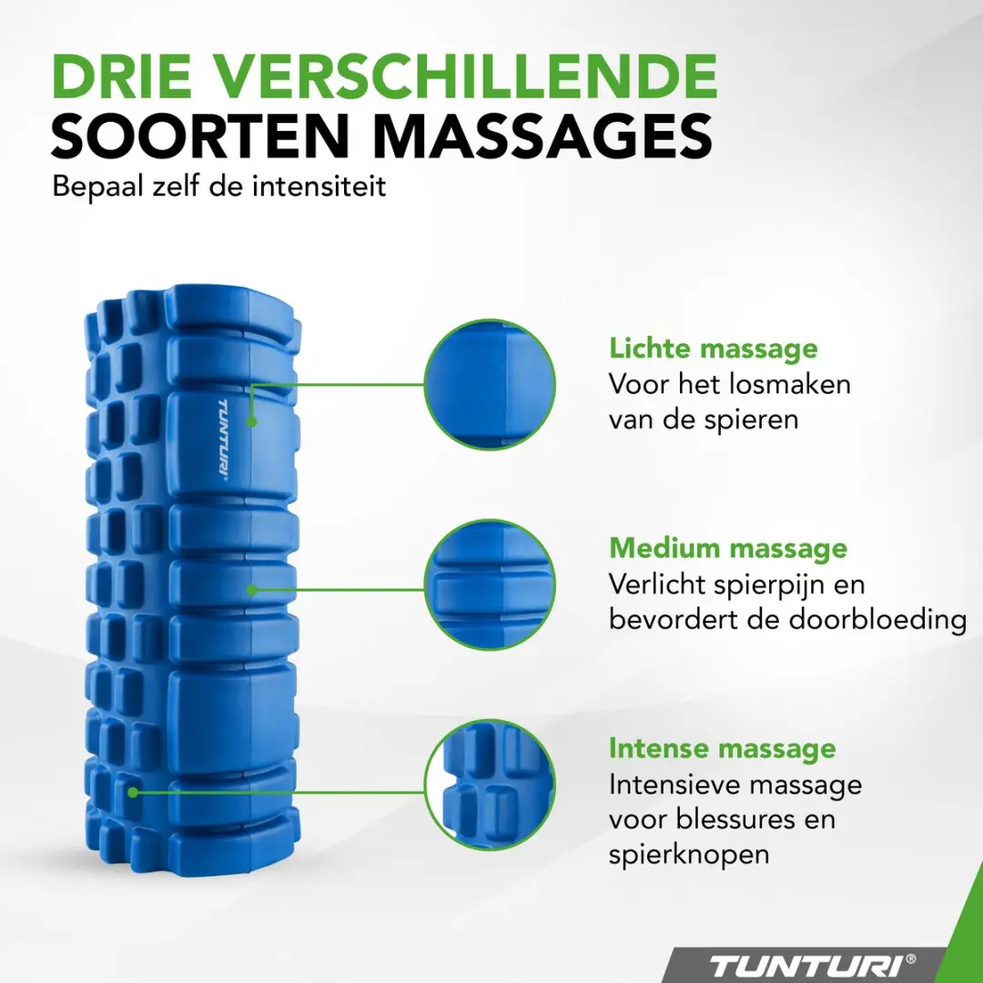 Tunturi Yoga Grid Foam Roller 33cm - Blauw