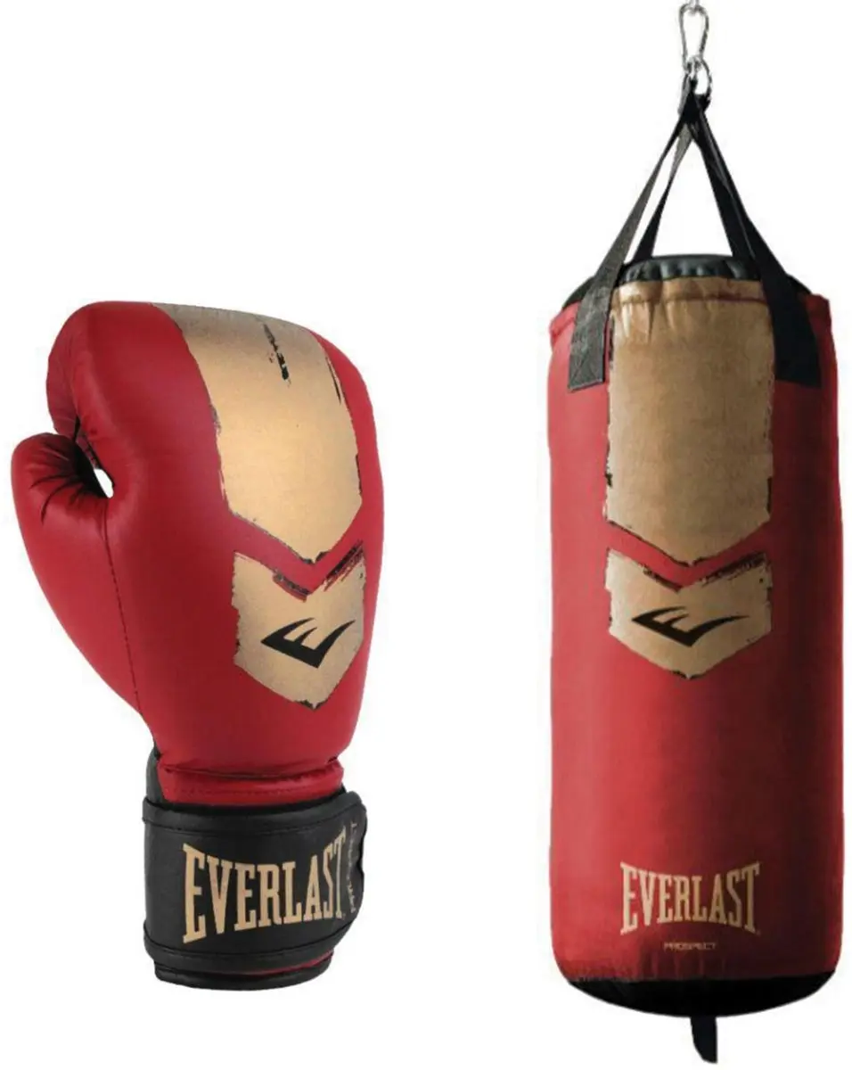 Everlast Prospect 2 Heavy Bag Kit - Bokszak 76x28cm - Rood/Goud