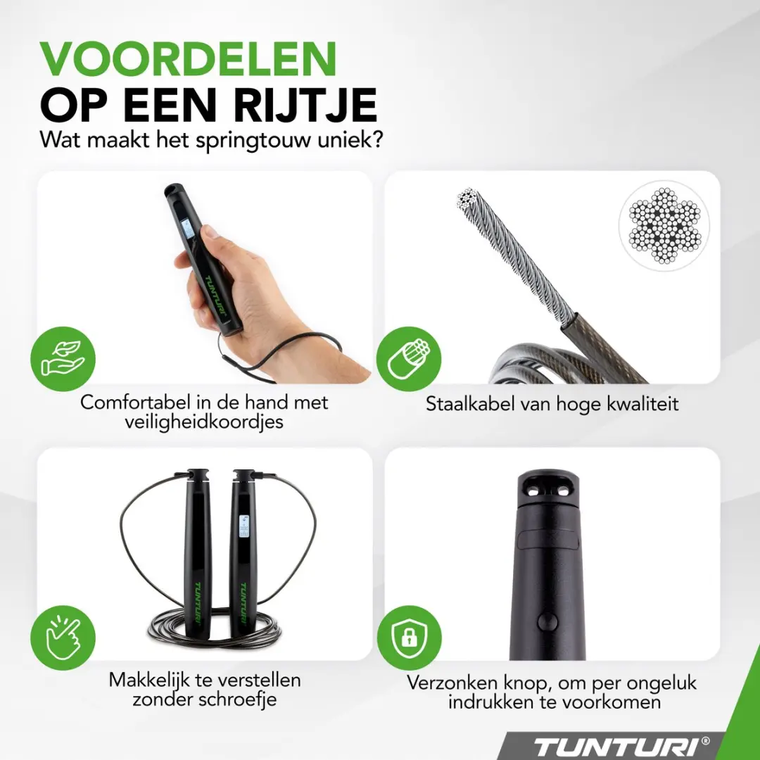 Tunturi Smart Jump Rope - Springtouw - Zwart - afbeelding 6 van 6