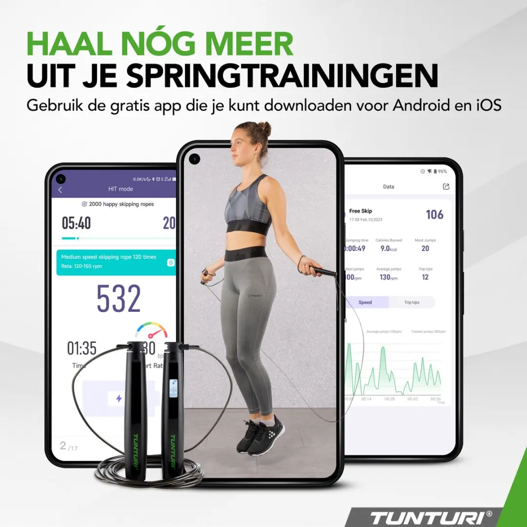 Tunturi Smart Jump Rope - Springtouw - Zwart