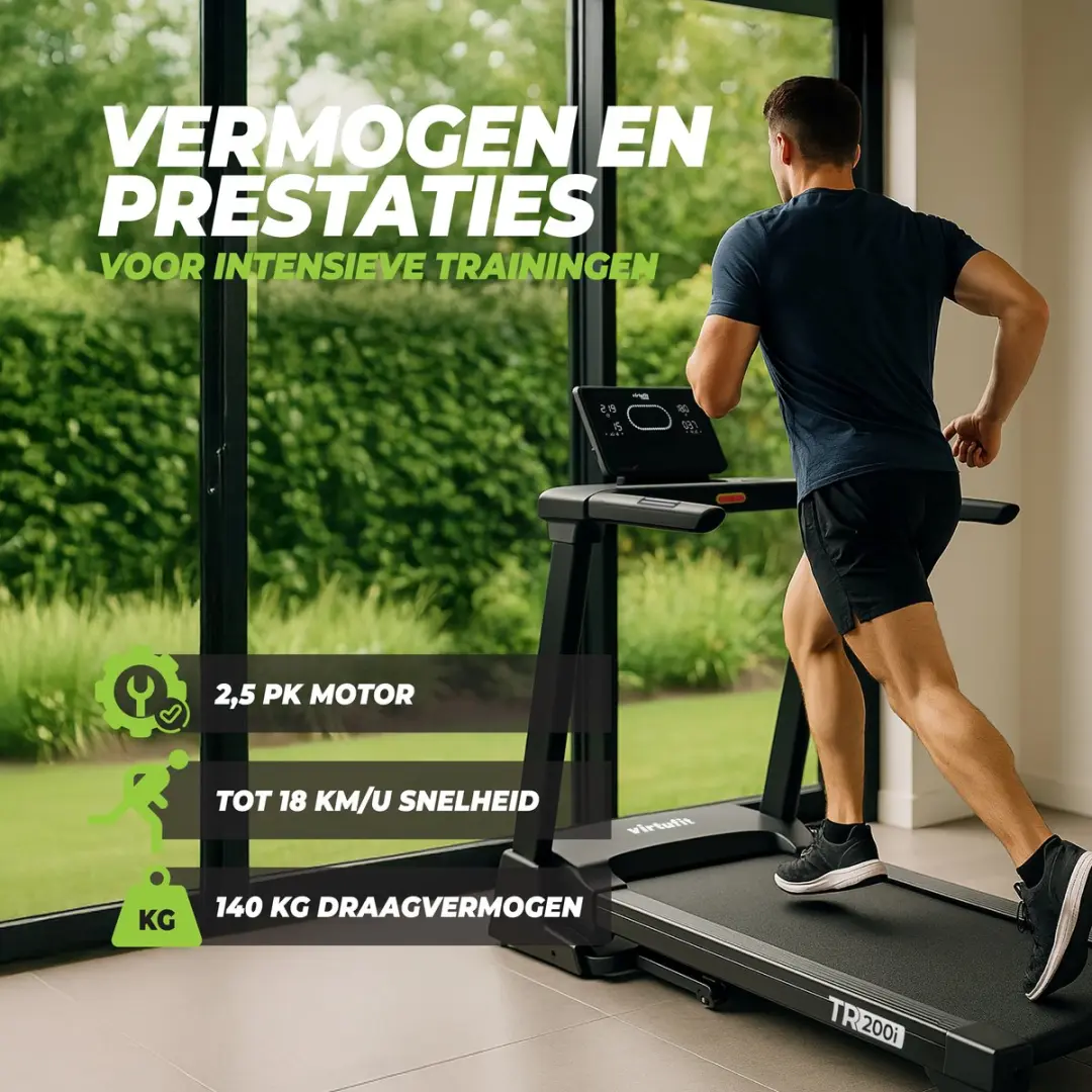 VirtuFit TR200i Loopband - Tot 18 km/u - 36 Programma's - 15% Helling - Zwart