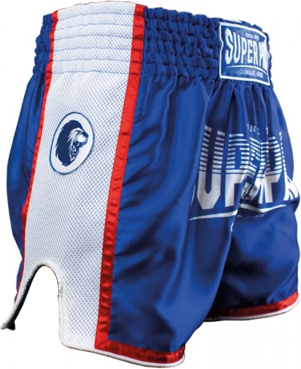 Super Pro Stripes Kickboksbroekje SPTS130-60104-XXS - Blauw/Wit/Rood