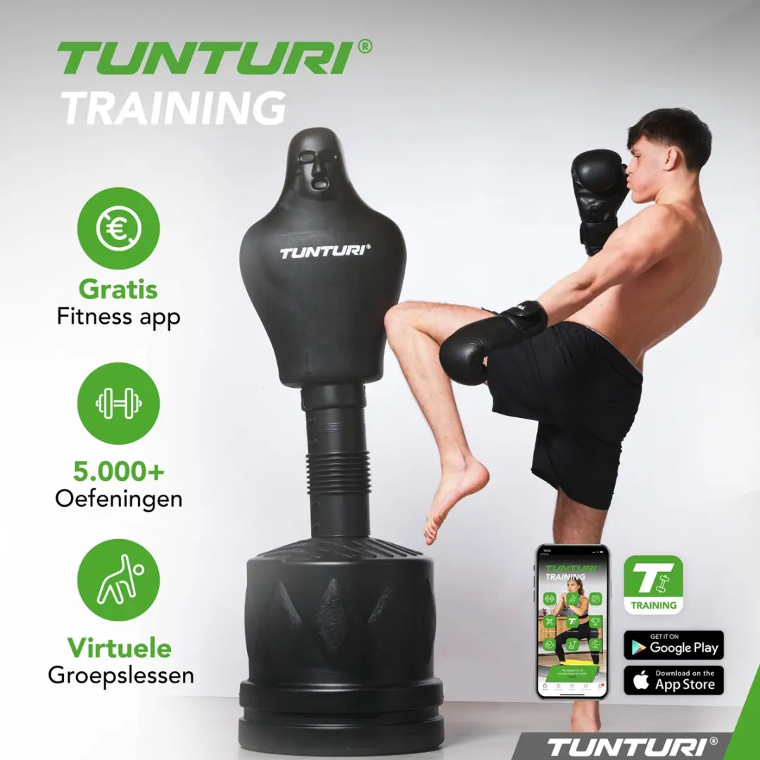 Tunturi BOB Vrijstaande Bokspop - Staand - 180cm - Zandvulbare Voet