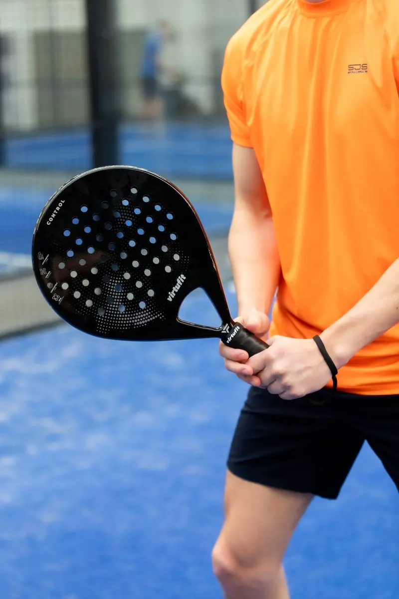 VirtuFit Control Padelracket - Zwart/Grijs - 365g - EVA-kern - met polskoord