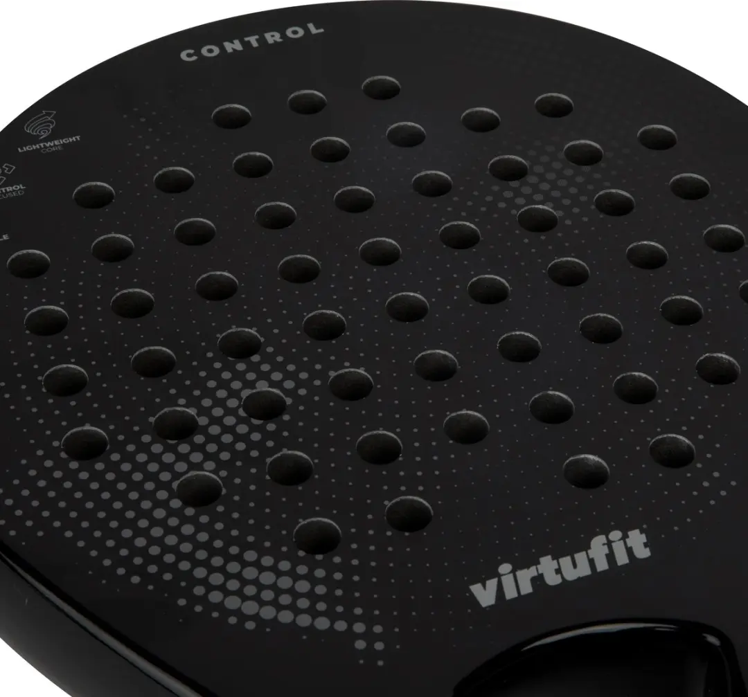 VirtuFit Control Padelracket - Zwart/Grijs - 365g - EVA-kern - met polskoord