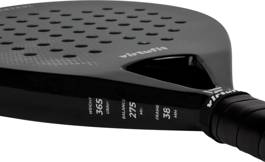 VirtuFit Control Padelracket - Zwart/Grijs - 365g - EVA-kern - met polskoord - afbeelding 6 van 6