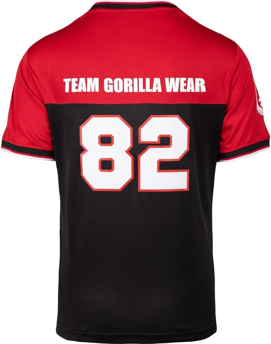 Gorilla Wear Trenton Football Jersey - 2XL - Zwart/Rood