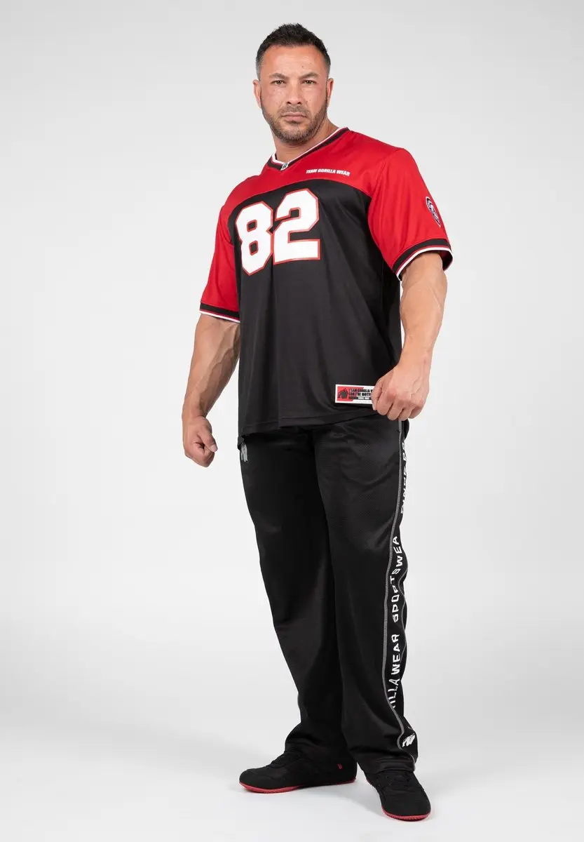 Gorilla Wear Trenton Football Jersey - 2XL - Zwart/Rood