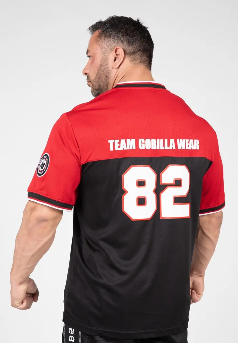 Gorilla Wear Trenton Football Jersey - 2XL - Zwart/Rood