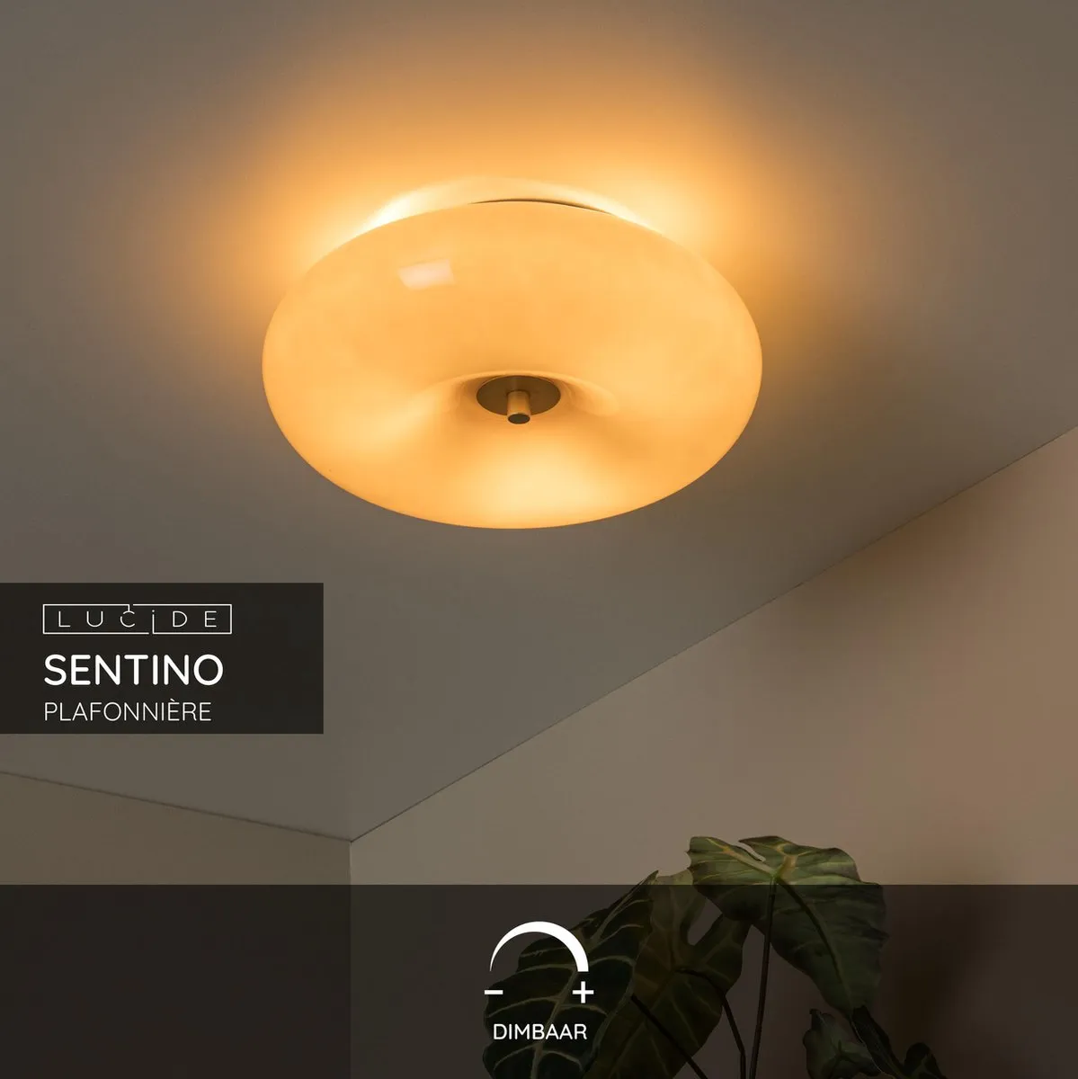 Lucide SENTINO Plafonnière Ø30cm - 3xG9 - Taupe