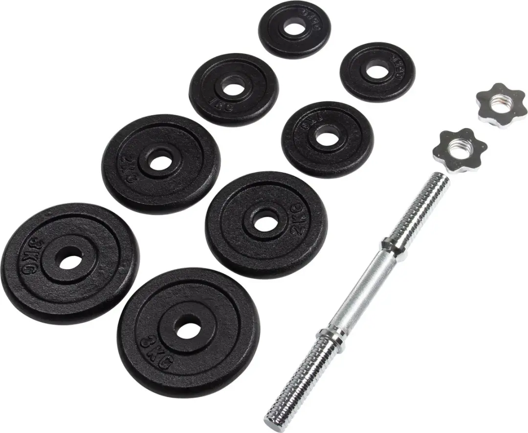 VirtuFit Verstelbare Dumbbell Pro 15kg - Halterset Gietijzer - Zwart