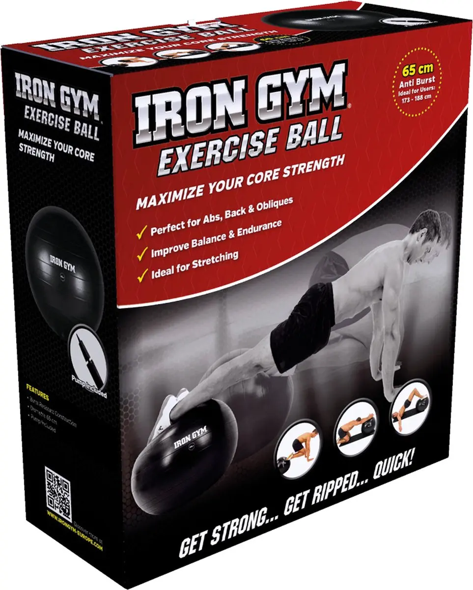 Iron Gym Exercise Bal 65cm - Zwart