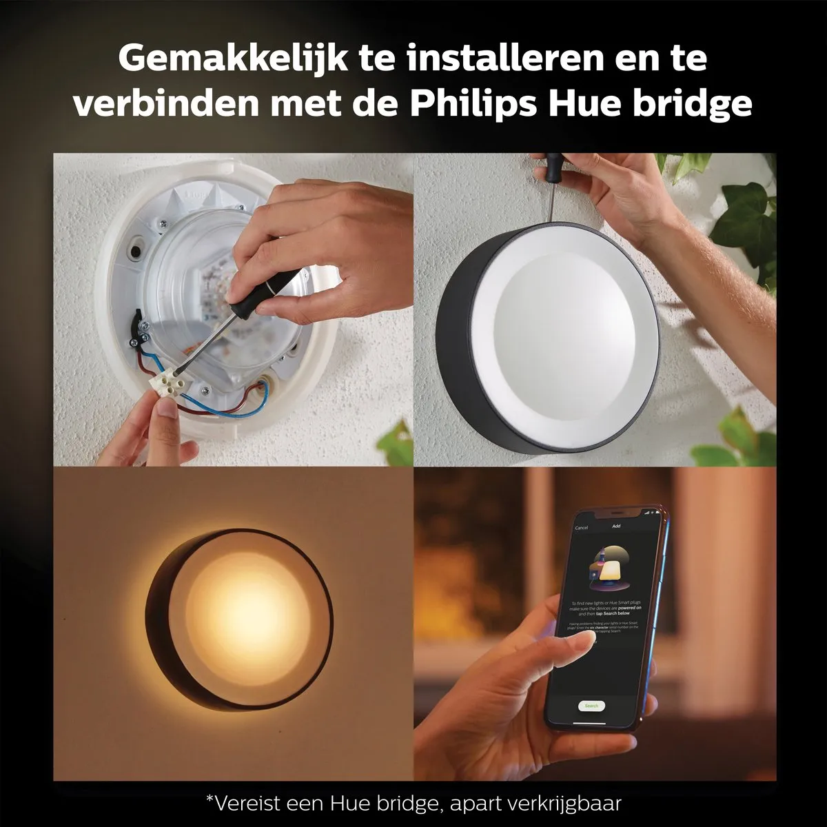 Philips Hue Daylo Muurlamp - Zwart