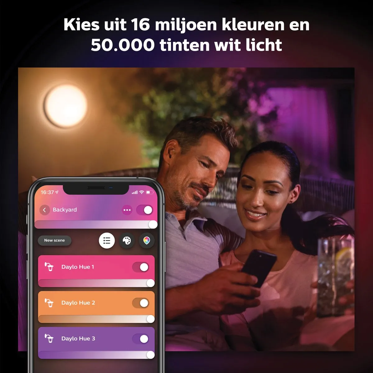 Philips Hue Daylo Muurlamp - Zwart