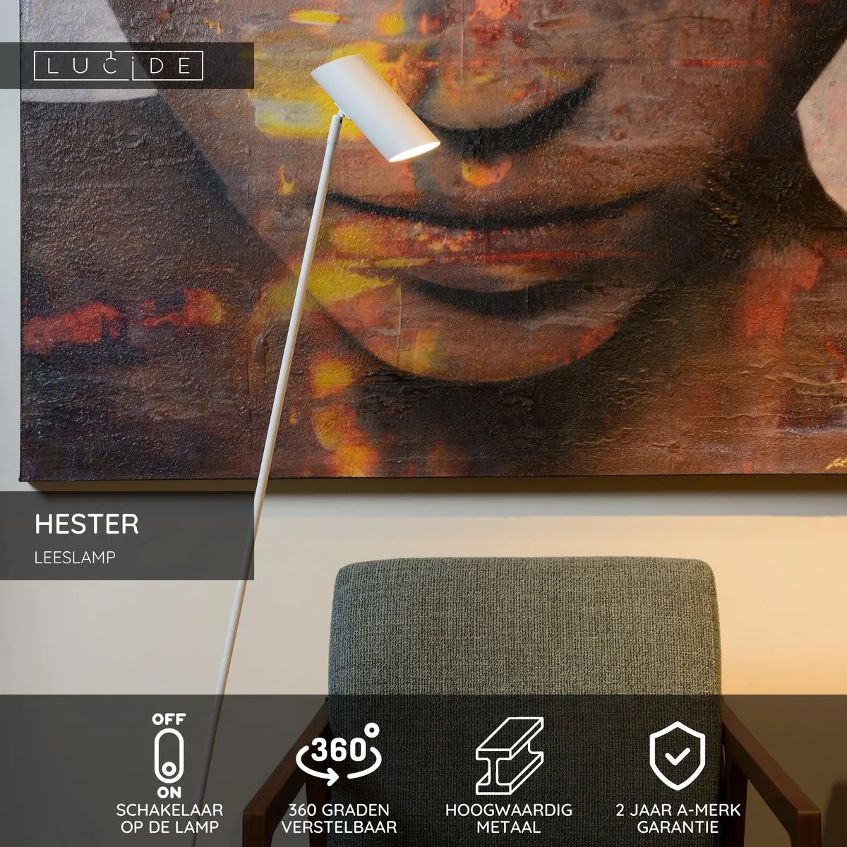 Lucide Hester Leeslamp GU10 - Wit