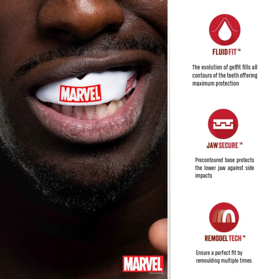 Safejawz Marvel Logo Mouthguard - Wit