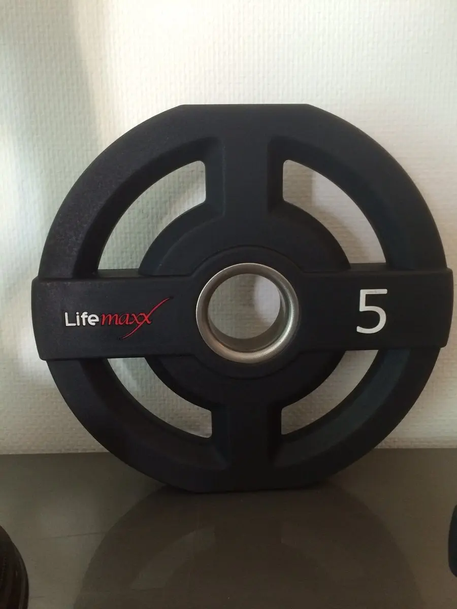 LifeMaxx LMX PU Olympische Halterschijf 10 kg - 50mm - Zwart