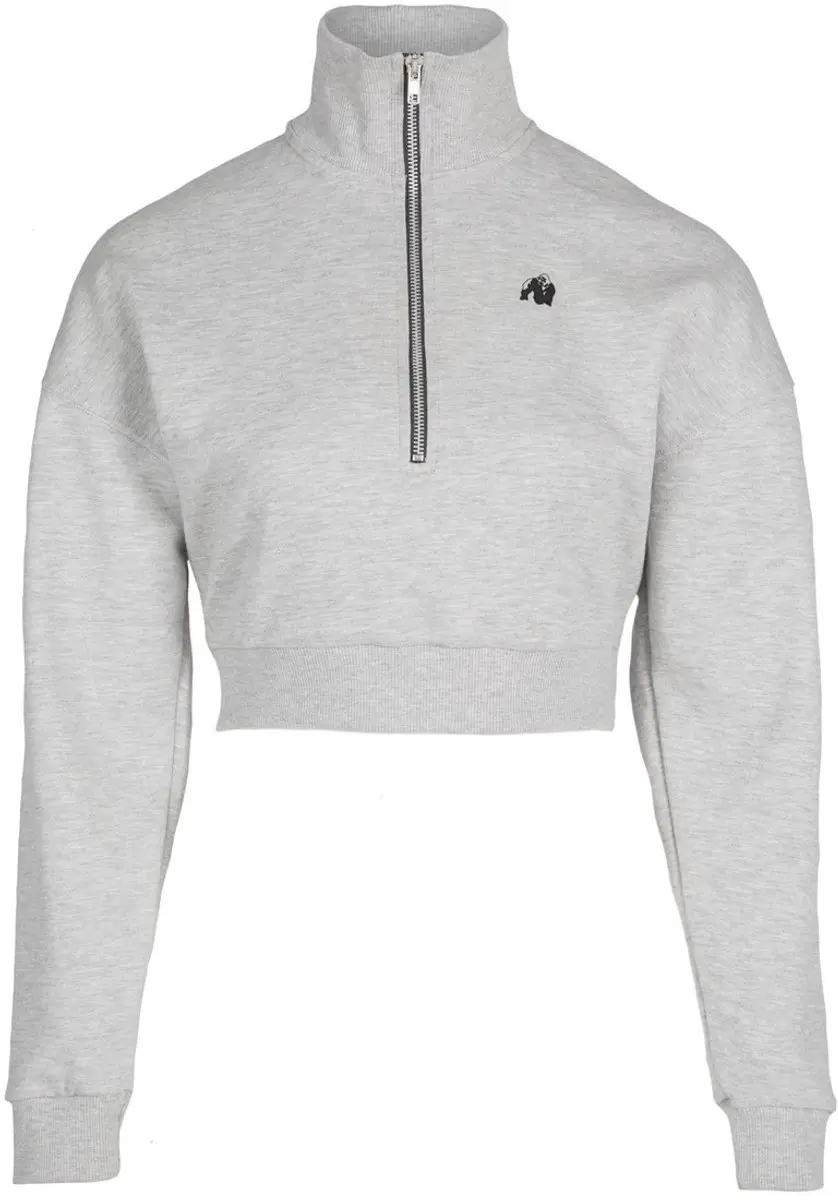 Gorilla Wear Ocala Cropped Half-Zip Sweatshirt - Grijs S